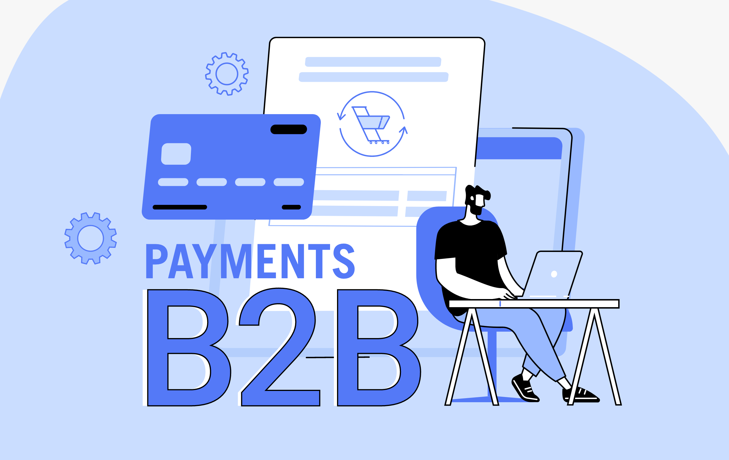 blue illustration of B2B payments